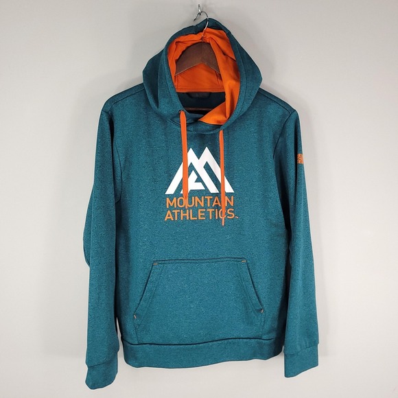 The North Face Hoodie Mens Medium Teal Mountain Athletics Graphic Logo Pullover - Picture 1 of 12